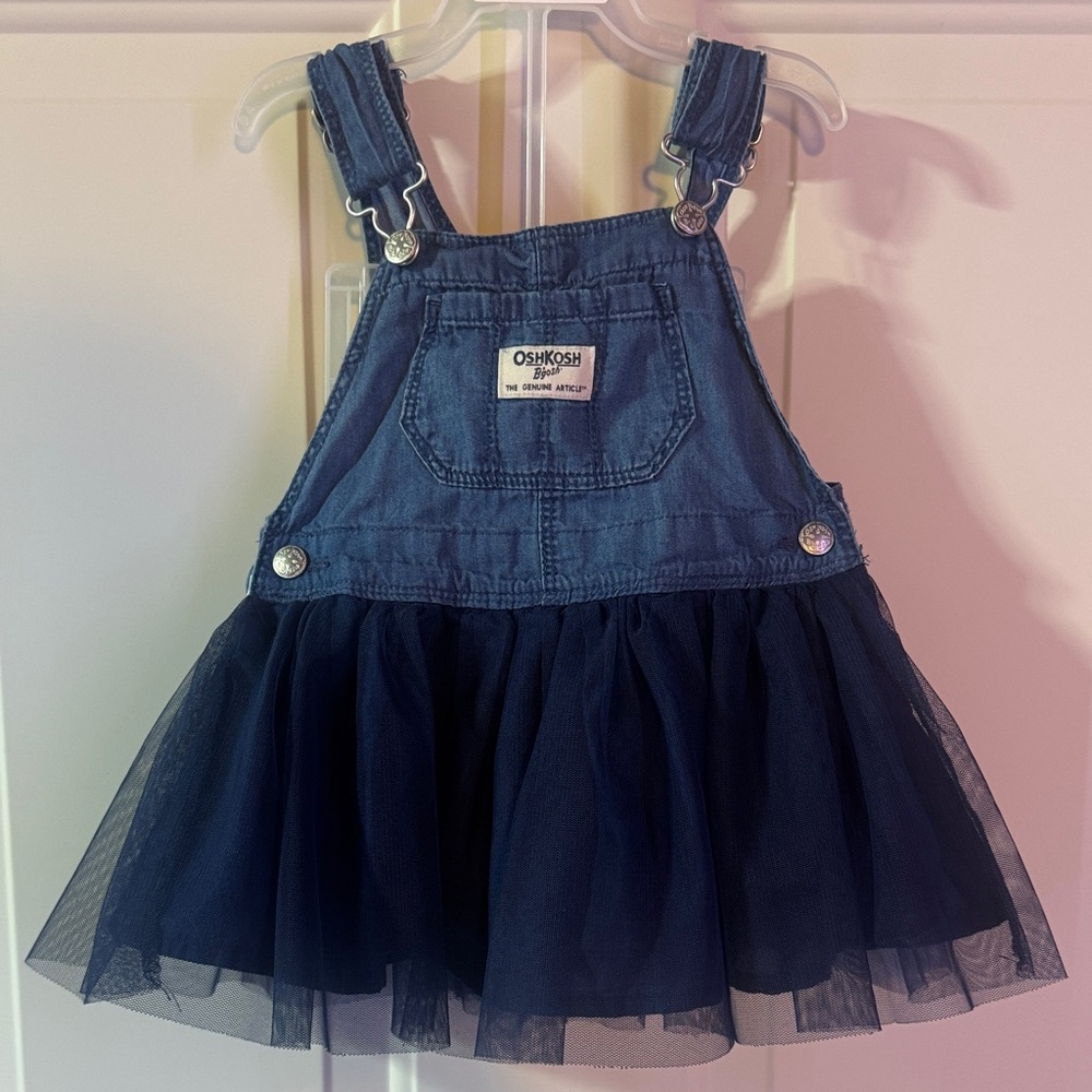 OshKosh B'gosh Baby Tulle and Denim Jumper Dress 18m - Picture 3 of 12